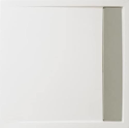 Duschwanne mit verdeckter Ablaufrinne 100 x 100 quadrat, aus Acryl, Farbe weiß von Hausmarke made in Germany