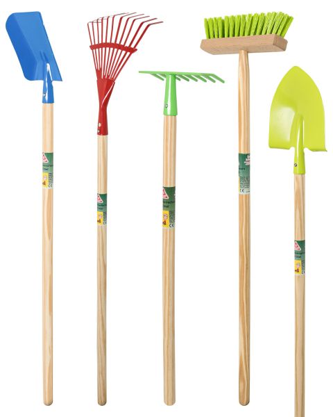 Kinder Gartengeräte Set 5-teilig - Schaufel, Spaten, Rechen, Besen ... von Hausmarke