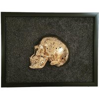 3D Totenkopf Rahmen Mit Halbgold/Dekor Kunst Handgemacht By Haus Of Skulls von HausoSkulls