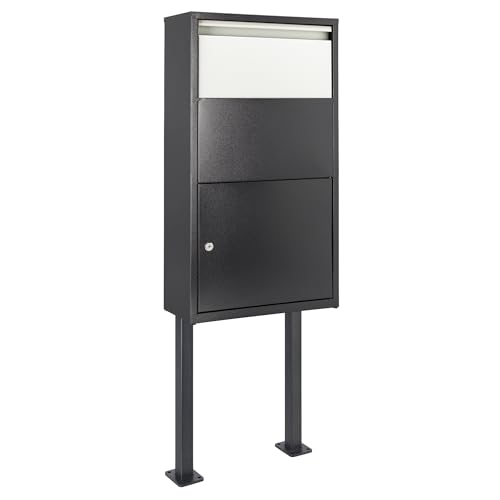 Haussmann Paketbriefkasten Box 390, XXL Breifkasten mit Ständer (Box + Ständer) von Haussmann