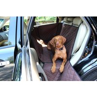 Brauner Hundeautositzbezug Mit Türschutz | Zweiseitige Hunde Auto Hängematte Wasserdichte Hundematte Gesteppter Rücksitz-Hundebezug von HaustierStore