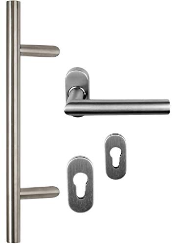 Edelstahl Haustür- Beschlag- Set 1020 Stoßgriff-Länge: 2000mm Edelstahl Haustür- Beschlag- Set 1020 Stoßgriff-Länge: 2000mm von Haustürbeschlag