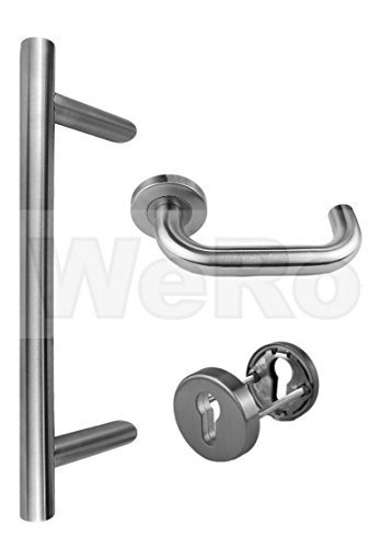 Edelstahl Haustür- Beschlag- Set 1801 Stoßgriff-Länge: 600mm Edelstahl Haustür- Beschlag- Set 1801 Stoßgriff-Länge: 600mm von Haustürbeschlag