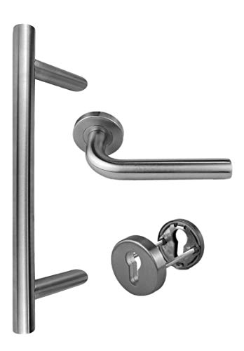 Edelstahl Haustür- Beschlag- Set 1803 Stoßgriff-Länge: 320mm Edelstahl Haustür- Beschlag- Set 1803 Stoßgriff-Länge: 320mm von Haustürbeschlag