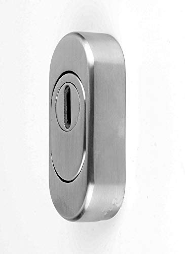Edelstahl SCHIEBE-Schlüsselrosette für Profilzylinder mit Zylinderabdeckung von Haustürbeschlag
