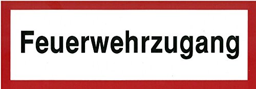 Brandschutzzeichen Feuerwehrzugang 30x10 cm Hinweisschild aus Kunststoff von HausundWerkstatt24