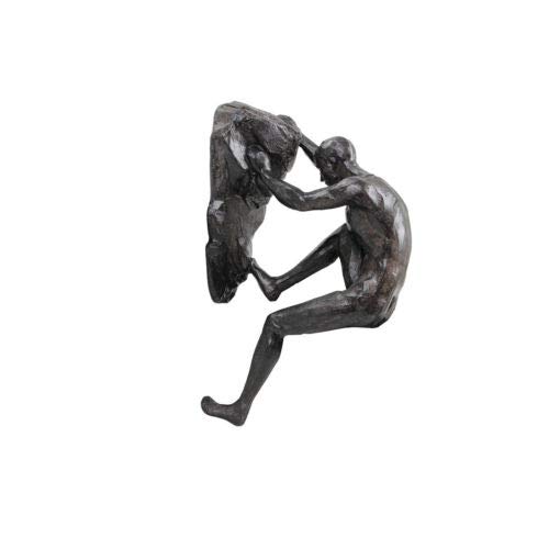 Haute Collage 1 x Kletterer-Figur, klettert mit beiden Händen, bronzefarbene Wanddekoration, Ornament, Statue, Heimkunst-Dekoration von Haute Collage