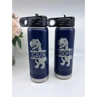 Personalisierte Dinosaurier Wasserflasche Kinder Sportflasche von HautePinkCreations