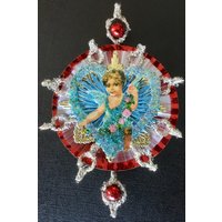 Amor Ornament Im Vintage Look Altdeutscher Schrott, Gesponnenes Glas & Tinsel von HavAMarileeChristmas