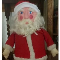 Große Vintage Nikolaus Puppe 27" Stroh Gefüllte Gipsstiefel Display von HavAMarileeChristmas