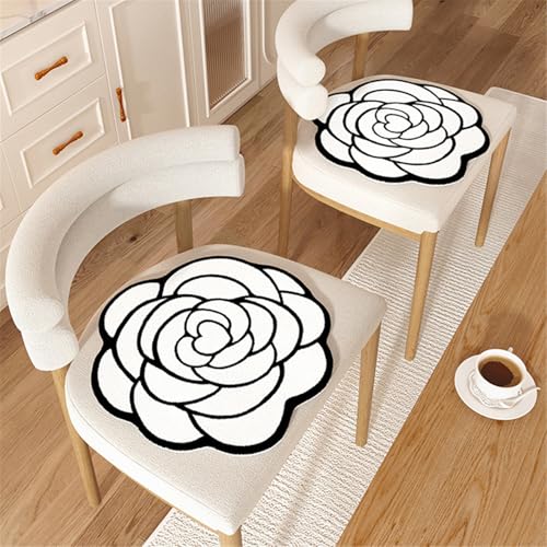 Hava Kolari 2PCS Stuhlauflage Kamelie Stuhlkissen Sessel Tatami-Sitzkissen Weich Boden Sitzpolster Gartenmöbel Gartenstuhl Schmerzlinderung für Büro Auto Hause Schule (F,40 * 40cm) von Hava Kolari