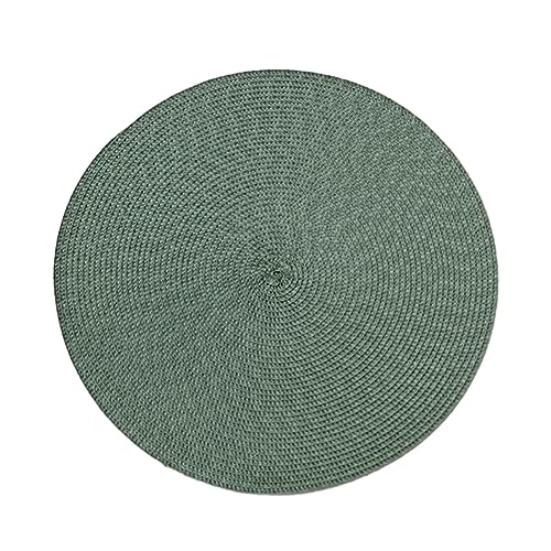 Hava Kolari 4er Set Platzsets Rund Tischsets Abwaschbar rutschfest Hitzebeständig Platzdeckchen Gewebt 38cm Platzsets für Küche, Party, Hochzeit (Dunkelgrün) von Hava Kolari