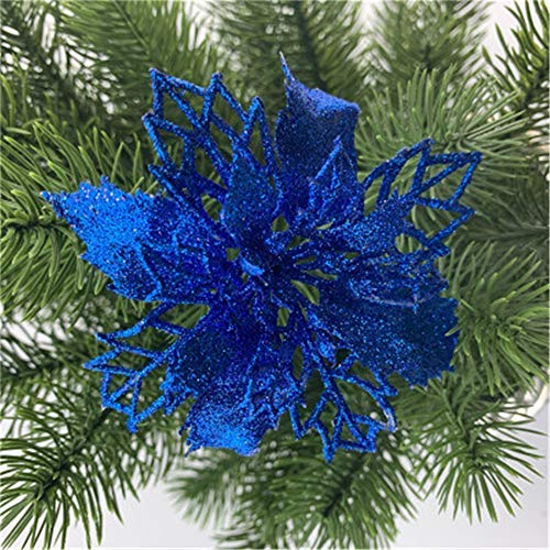 Hava Kolari 5pcs Weihnachtsblume, Künstliche Blumen Weihnachtsbaumdekoration Weihnachtsbaum Blume Deko Weihnachtsdekoration Ornamente (Königsblau) von Hava Kolari