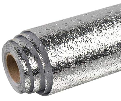 Hava Kolari Aluminium Folie Aufkleber Küchen Selbstklebende Hitzebeständig Tapete Wasserdicht DIY Möbel für Küchen Schrank Möbel (A,60 * 300cm) von Hava Kolari