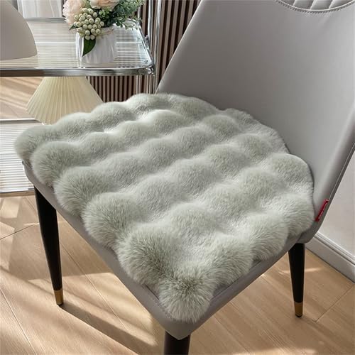 Hava Kolari Faux Lammfell Sitzkissen, Schaffell Sitzauflage Longhair Fell Optik Nachahmung Wolle Sofa Matte Teppich (Grün,45 * 44cm) von Hava Kolari