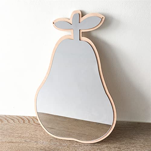Hava Kolari Kinderzimmer Wandspiegel, Birne Spiegel Wandaufkleber DIY Aufkleber Früchte Acryl Spiegel Kinder Spiegel mit Holz Wanddekoration Kinder von Hava Kolari