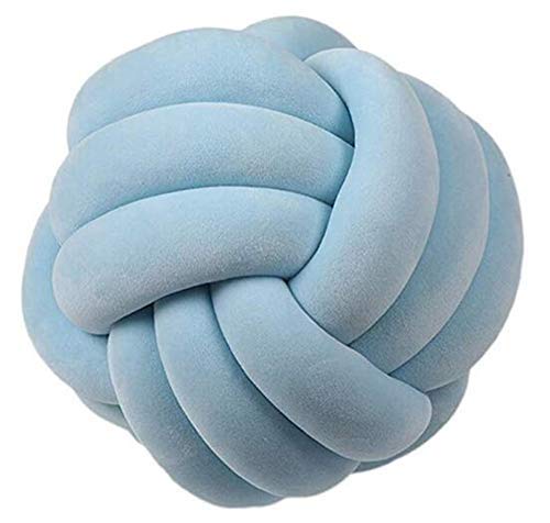 Hava Kolari Knot Kopfkissen Knotenkissen Plüsch Kissen Weiche Geknotetes Kissen Knoten Ball Kissen Dekor Bett Zimmer (20cm,Blau) von Hava Kolari