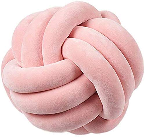 Hava Kolari Knot Kopfkissen Knotenkissen Plüsch Kissen Weiche Geknotetes Kissen Knoten Ball Kissen Dekor Bett Zimmer (20cm,Pulver) von Hava Kolari