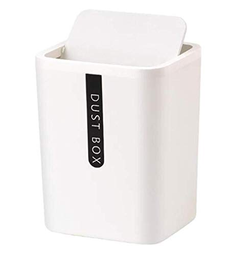 Hava Kolari Mülltonne Mülleimer Miniatur Aufbewahrung Tischmülleimer Büro und Küchestabiler Papierkorb (Weiß) von Hava Kolari