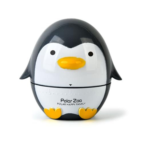 Hava Kolari Pinguin Mechanisch Küchen-Timer, Countdown Timer, Küchentimer, Timer für Kochen, Eierkochen, Maske Auftragen, Backen, Sport, Lernen, Hausaufgaben, Debatte, Wettkampf (Schwarz) von Hava Kolari