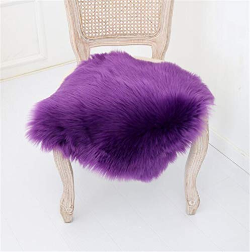 Hava Kolari Teppich Sitzkissen Sitzauflage Schaffell Longhair Faux Lammfell Lammfellimitat Nachahmung Wolle Bettvorleger Sofa Matte (Lila,40x40cm) von Hava Kolari