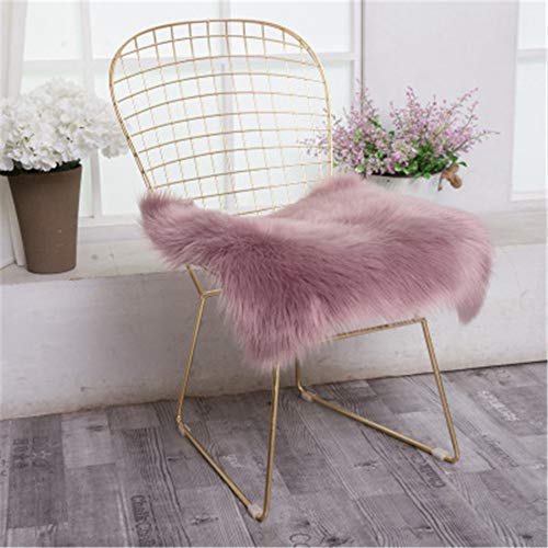 Hava Kolari Wollimitat Teppich Plüsch Sitzkissen Stuhlkissen Quadrat Kunstfell Schaffell Matte Home Decorator Teppiche Kinder Spielen Teppich (Weintraube lila,50 * 50cm) von Hava Kolari