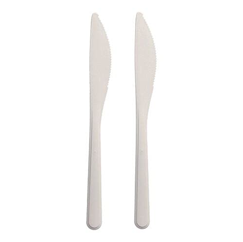 Haval Messer, Bio-PP 18,5 cm weiss extra stabil 96428 Mehrwegmesser wiederverwendbar, 50 Stück von Haval