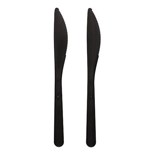 Haval Messer, Bio-PP 18,5 cm schwarz extra stabil 96436 Mehrwegmesser wiederverwendbar, 50 Stück von Haval