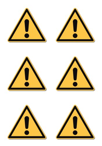 Allgemeines Warnzeichen: W001 - DIN EN ISO 7010 / ASR A1.3 - Aufkleber: 5 cm, 6 Stück von Havati