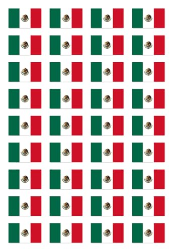 Aufkleber: 25x15 mm, 36 Stück - Flagge - Mexiko - MX - für Auto, Koffer, Laptop und mehr von Havati