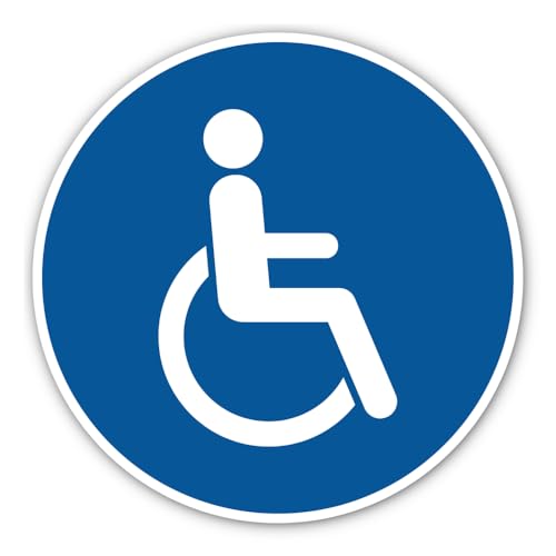 Für Rollstuhlfahrer oder Menschen mit Behinderung, Gebotszeichen - in Anlehnung an DIN EN ISO 7010 / ASR A1.3 - Aufkleber: 20 cm, 1 Stück Für Rollstuhlfahrer oder Menschen mit Behinderung, Gebotszeichen - in Anlehnung an DIN EN ISO 7010 / ASR A1.3 - Aufkleber: 20 cm, 1 Stück von Havati