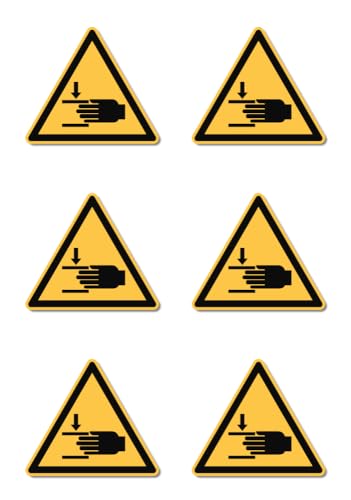 Warnung vor Handverletzungen: W024 - DIN EN ISO 7010 / ASR A1.3 - Aufkleber: 5 cm, 6 Stück Warnung vor Handverletzungen: W024 - DIN EN ISO 7010 / ASR A1.3 - Aufkleber: 5 cm, 6 Stück von Havati
