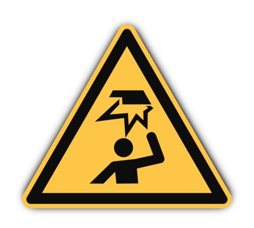Warnung vor Hindernissen im Kopfbereich: W020 - DIN EN ISO 7010 / ASR A1.3 - Aufkleber: 20 cm, 1 Stück von Havati