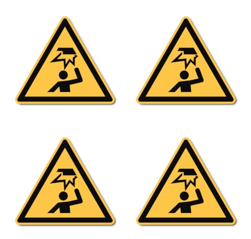 Warnung vor Hindernissen im Kopfbereich: W020 - DIN EN ISO 7010 / ASR A1.3 - Aufkleber: 7.5 cm, 4 Stück Warnung vor Hindernissen im Kopfbereich: W020 - DIN EN ISO 7010 / ASR A1.3 - Aufkleber: 7.5 cm, 4 Stück von Havati