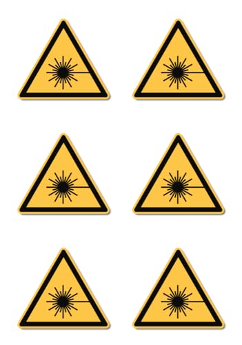 Warnung vor Laserstrahl: W004 - DIN EN ISO 7010 / ASR A1.3 - Aufkleber: 5 cm, 6 Stück Warnung vor Laserstrahl: W004 - DIN EN ISO 7010 / ASR A1.3 - Aufkleber: 5 cm, 6 Stück von Havati
