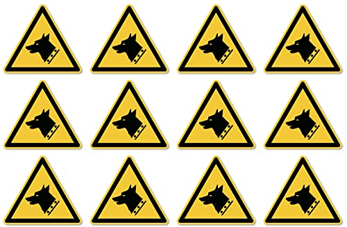 Warnung vor Wachhunden: W013 - DIN EN ISO 7010 / ASR A1.3 - Aufkleber: 2,5 cm, 12 Stück von Havati