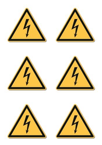 Warnung vor elektrischer Spannung: W012 - DIN EN ISO 7010 / ASR A1.3 - Aufkleber: 5 cm, 6 Stück Warnung vor elektrischer Spannung: W012 - DIN EN ISO 7010 / ASR A1.3 - Aufkleber: 5 cm, 6 Stück von Havati