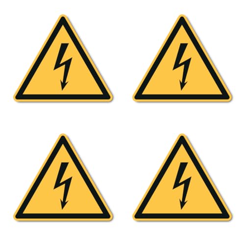 Warnung vor elektrischer Spannung: W012 - DIN EN ISO 7010 / ASR A1.3 - Aufkleber: 10 cm, 4 Stück Warnung vor elektrischer Spannung: W012 - DIN EN ISO 7010 / ASR A1.3 - Aufkleber: 10 cm, 4 Stück von Havati