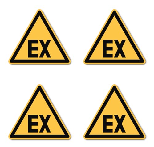 Warnung vor explosionsfähiger Atmosphäre: D-W021 - DIN EN ISO 7010 / ASR A1.3 - Aufkleber: 10 cm, 4 Stück von Havati