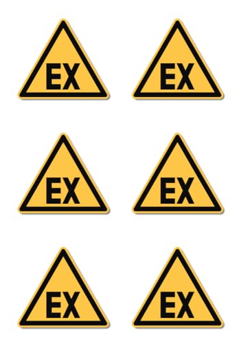 Warnung vor explosionsfähiger Atmosphäre: D-W021 - DIN EN ISO 7010 / ASR A1.3 - Aufkleber: 5 cm, 6 Stück von Havati