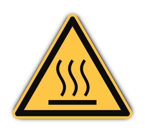 Warnung vor heißer Oberfläche: W017 - DIN EN ISO 7010 / ASR A1.3 - Aufkleber: 20 cm, 1 Stück von Havati
