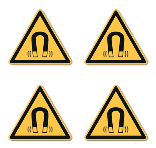 Warnung vor magnetischem Feld: W006 - DIN EN ISO 7010 / ASR A1.3 - Aufkleber: 10 cm, 4 Stück Warnung vor magnetischem Feld: W006 - DIN EN ISO 7010 / ASR A1.3 - Aufkleber: 10 cm, 4 Stück von Havati