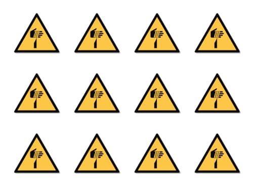 Warnung vor spitzem Gegenstand: W022 - DIN EN ISO 7010 / ASR A1.3 - Aufkleber: 2,5 cm, 12 Stück von Havati