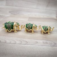 Elefant 3 Pcs Set Messing Trunk Bis Magen Offen Magnet von HaveliArtsJaipur