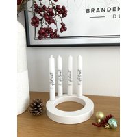 4Er Set Kerzen Kerze 1. - 4. Advent Weihnachten Rot Weiß Grün Rosa Orange Beschriftet Weihnachtskerze Adventskerzen Stabkerzen Adventskranz von Havelpraesente