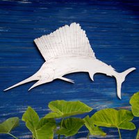 Segelfisch-Wand-Dekor-strand-Dekor Küstensalzwasser-Fisch-Kunst Übergroßes Segel-Fisch-Zeichen Im Freien Kunst-Fisch-Wand-Dekor von HavenAmerica