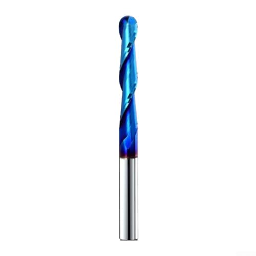 2-schneidiger konischer Kugelkopffräser CNC-Fräser mit 6 35-mm-Schaft für effizientes Schneiden von Edelstahl und legiertem Stahl (6,35 mm) von HavenDomicile