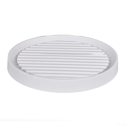 2er Set Runde Rollpflanzenständer mit vier Rollen, Kunststoff Blumentopfboden für Innen und Außen, Inklusive Wasserspeicherrille für Bodenschutz (YD-2 Beige) von HavenDomicile