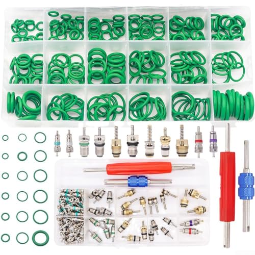 372PCS Ventilkern-Kit für Auto-Klimaanlage R12 R134a mit Aufbewahrungsbox für Jetta für Benz und zusätzliche Fahrzeugmodelle von HavenDomicile