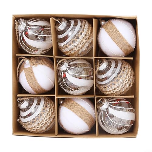 9 x 8 cm Weihnachtskugel-Ornamente für Baumschmuck für Urlaub und Hochzeitsfeier zum Aufhängen (Stil 5) von HavenDomicile